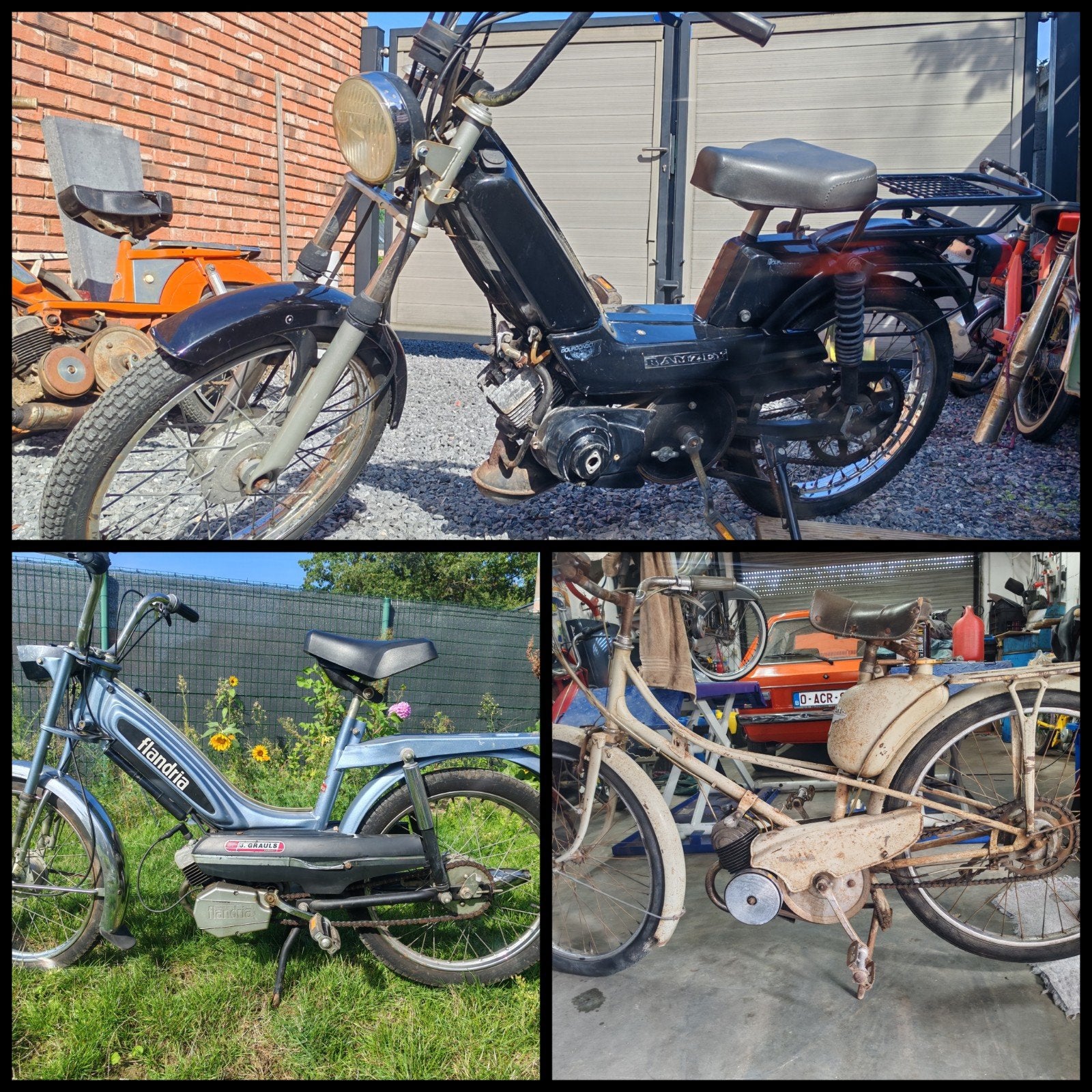 3x oldtimer brommer, Fietsen en Brommers, 49 cc, Klasse B (45 km/u), 1 versnellingen, Ophalen