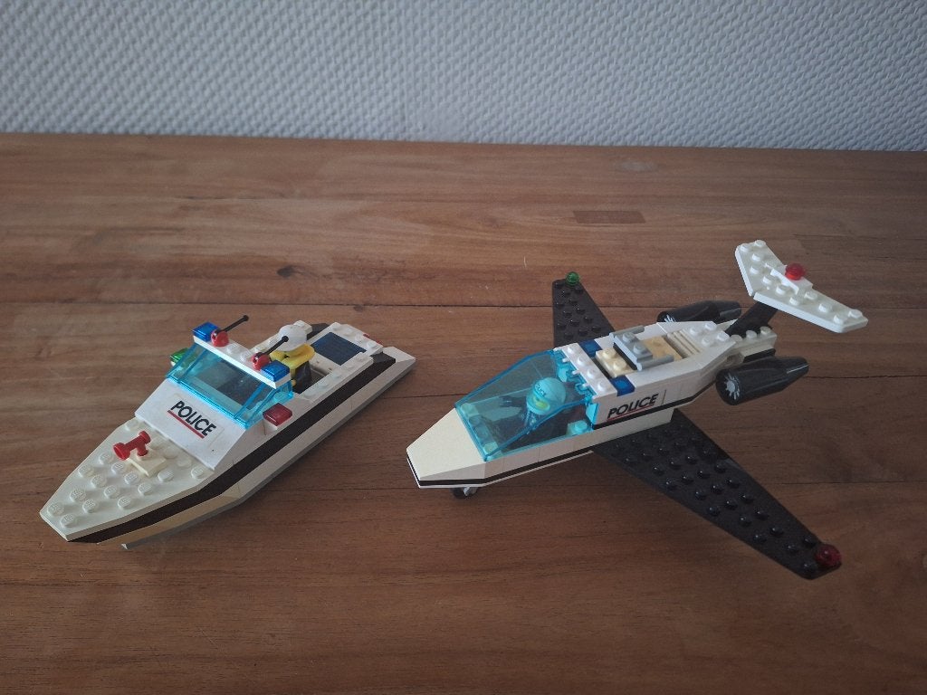 lego town politieboot met vliegtuig 6344, Gebruikt, Lego, Ophalen of Verzenden, Compleet