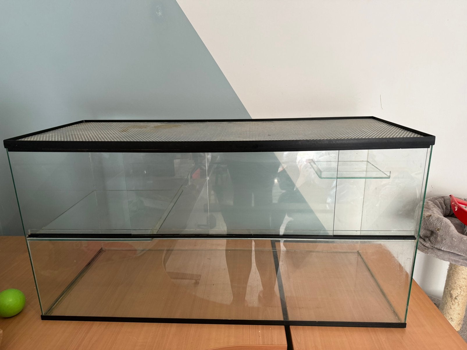 Terrarium en verre 100  40  50 cm avec couvercle grillagé, Enlèvement, Comme neuf
