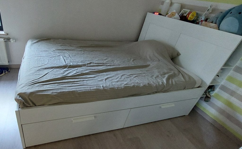 IKEA BRIMNES bed 140200 cm), Maison & Meubles, Chambre à coucher | Lits, Comme neuf, Queen size, 140 cm, 200 cm, Bois, Blanc, Enlèvement