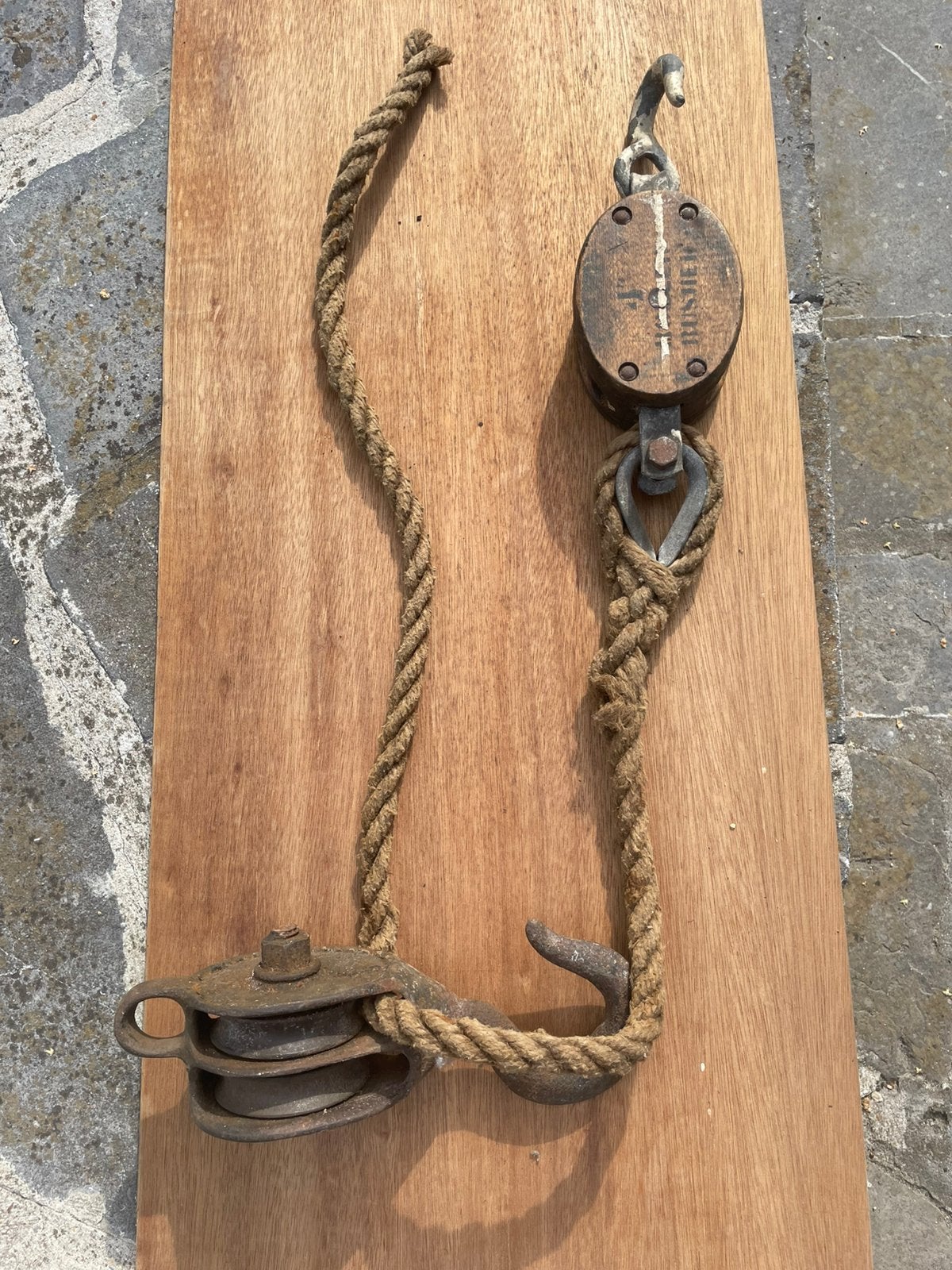 Oud katrolsysteem, Antiek en Kunst, Antiek | Gereedschap en Instrumenten, Ophalen of Verzenden