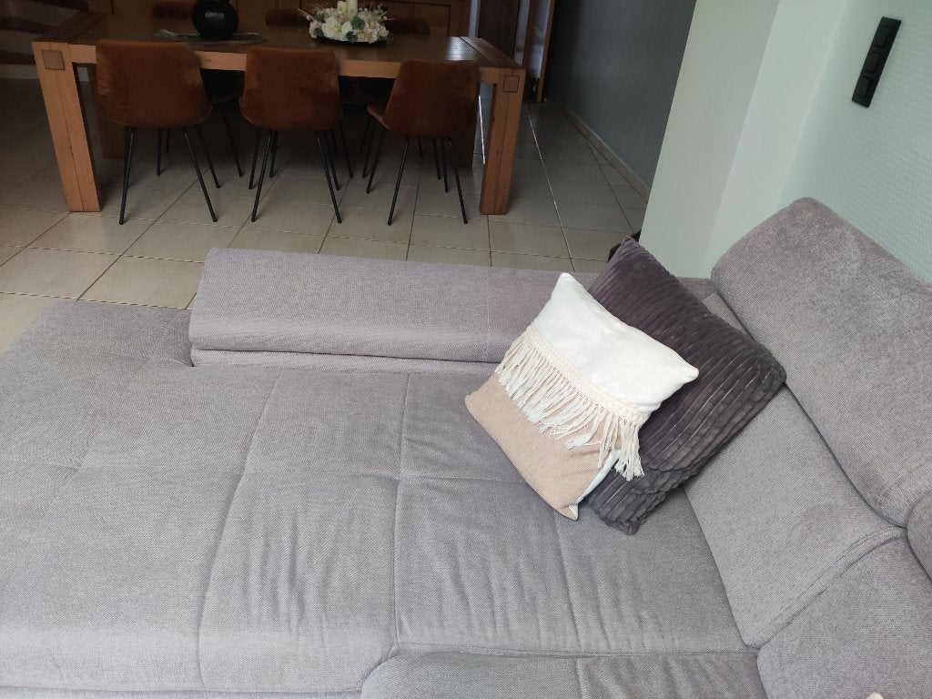 Grand canapé méridienne et coussins, Maison & Meubles, 75 à 100 cm, Banc d'angle, Comme neuf, Enlèvement