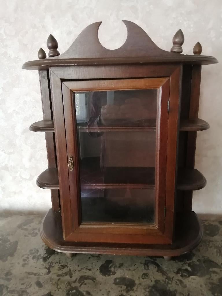 beglaasd wandkastje, Huis en Inrichting, Eikenhout, 50 tot 100 cm, Minder dan 25 cm, Minder dan 100 cm