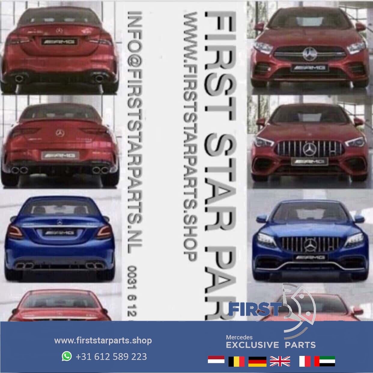 W205 C205 A205 S205 C63S EMBLEEM ZWART LOGO Mercedes C Klass, Arrière, Utilisé, -, -
