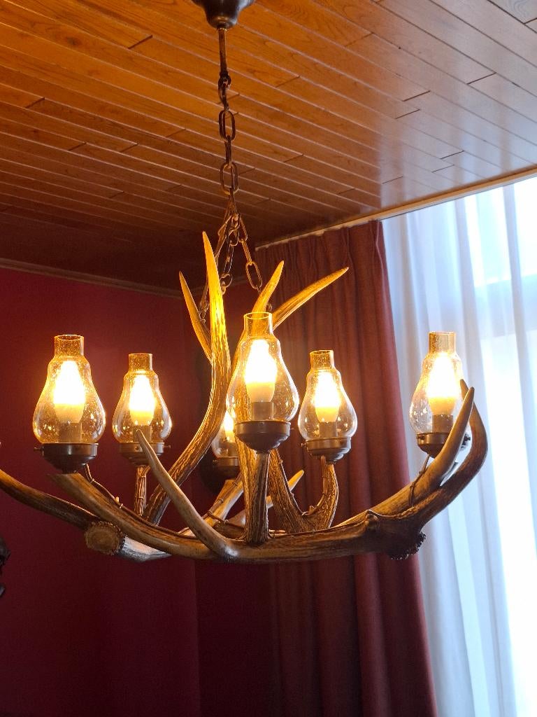 Gewei luster., Antiek en Kunst, Curiosa en Brocante, Ophalen