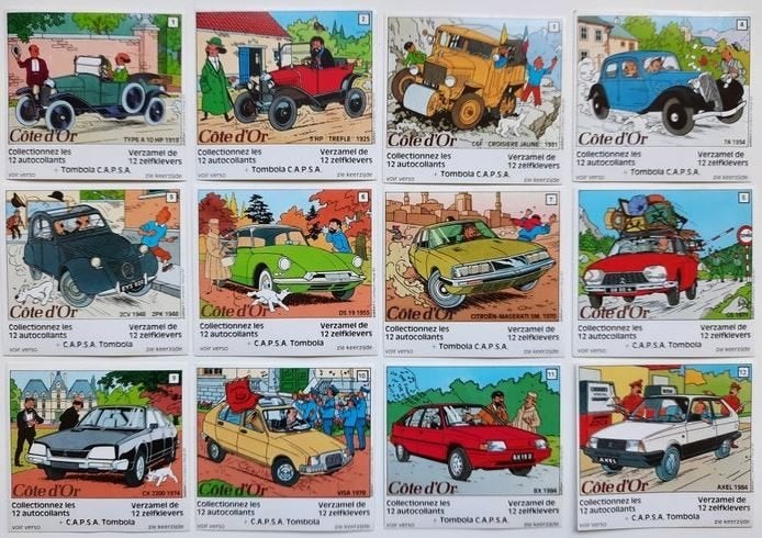 Kuifje stickers / autocollants Tintin - Cote d’Or, Enlèvement, Tintin, Neuf, Image, Affiche ou Autocollant
