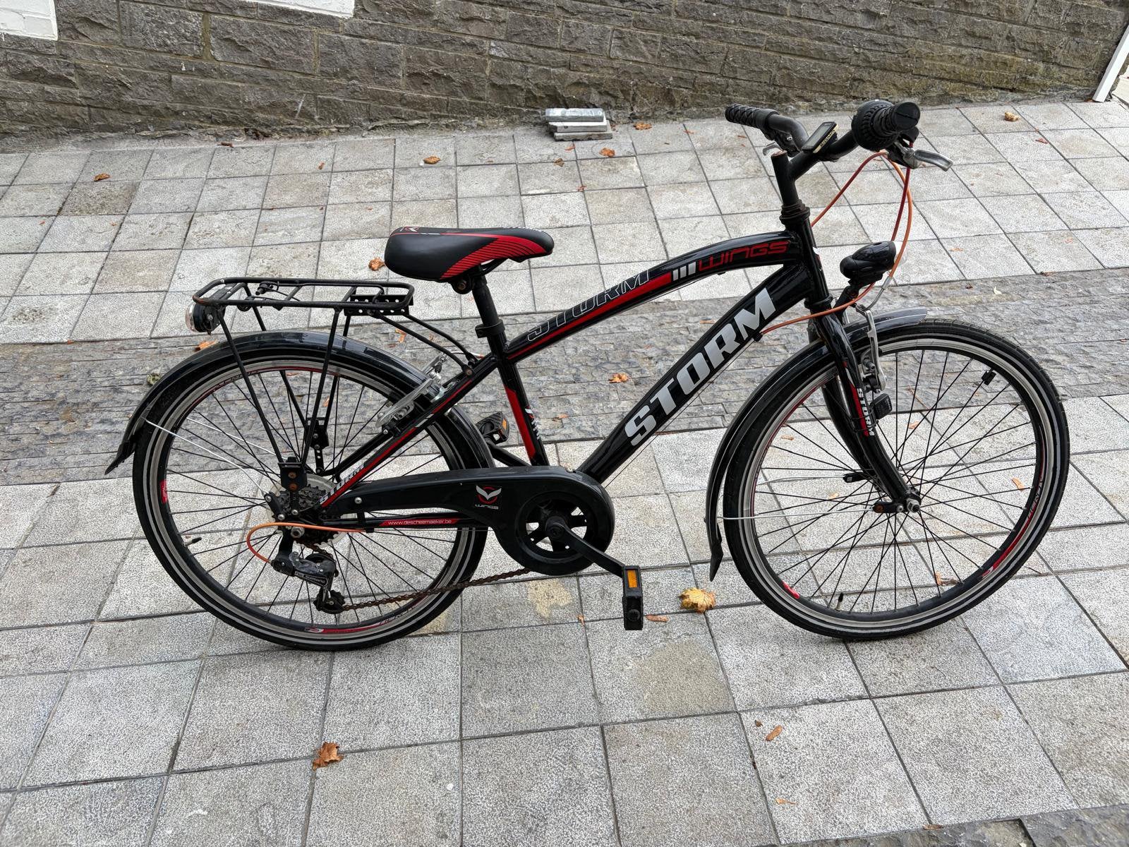 STORM Wings jongensfiets – zwart/rood – met versnellingen, Vitesses, Frein sur jante, Utilisé, Enlèvement