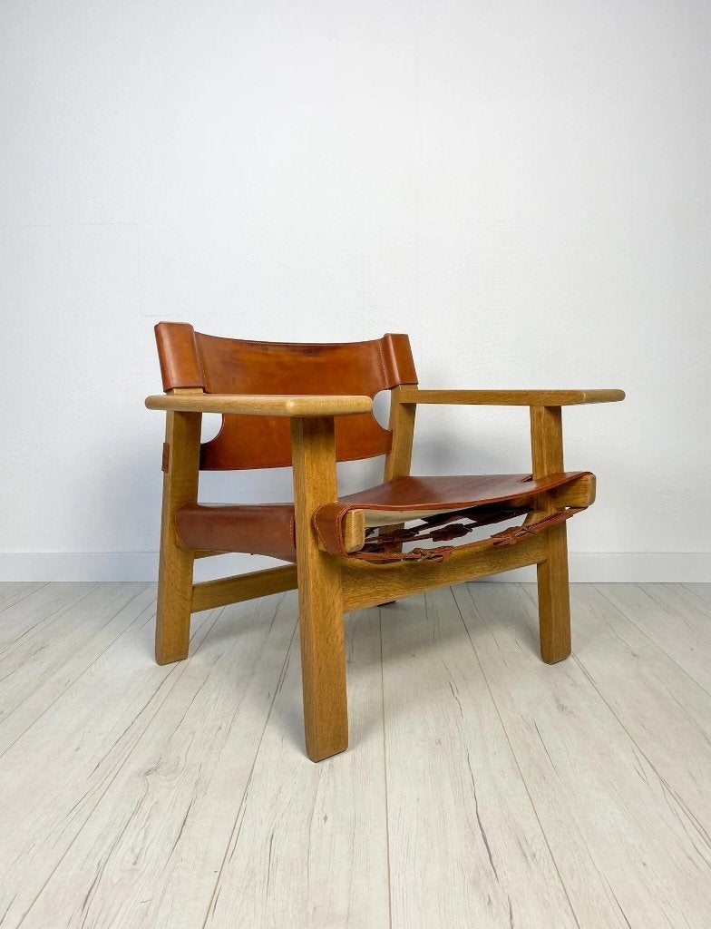 Børge Mogensen Spanish Chair 2226 eiken leer Fredericia, Ophalen