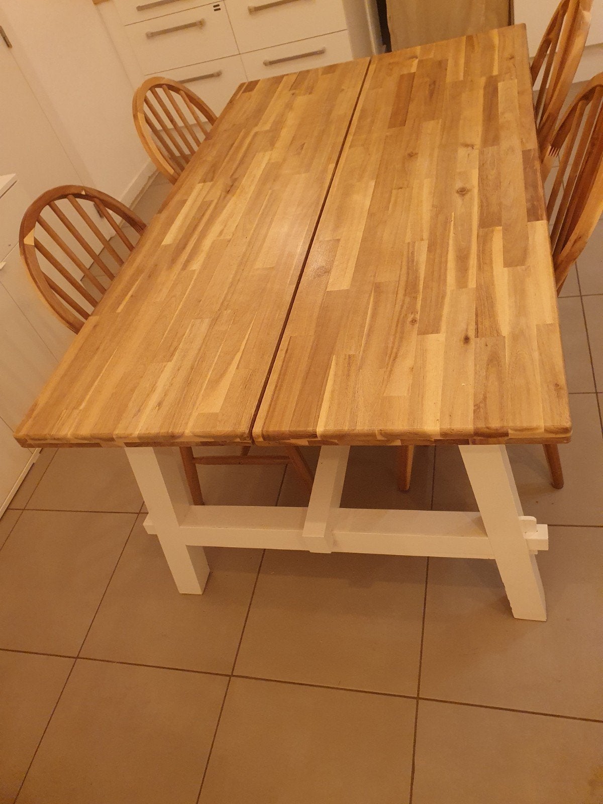 Eettafel, acaciahout, Maison & Meubles, Enlèvement, Utilisé