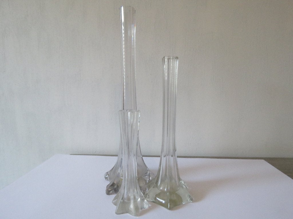 Solifleur set van 3 transparant glas, Ophalen of Verzenden