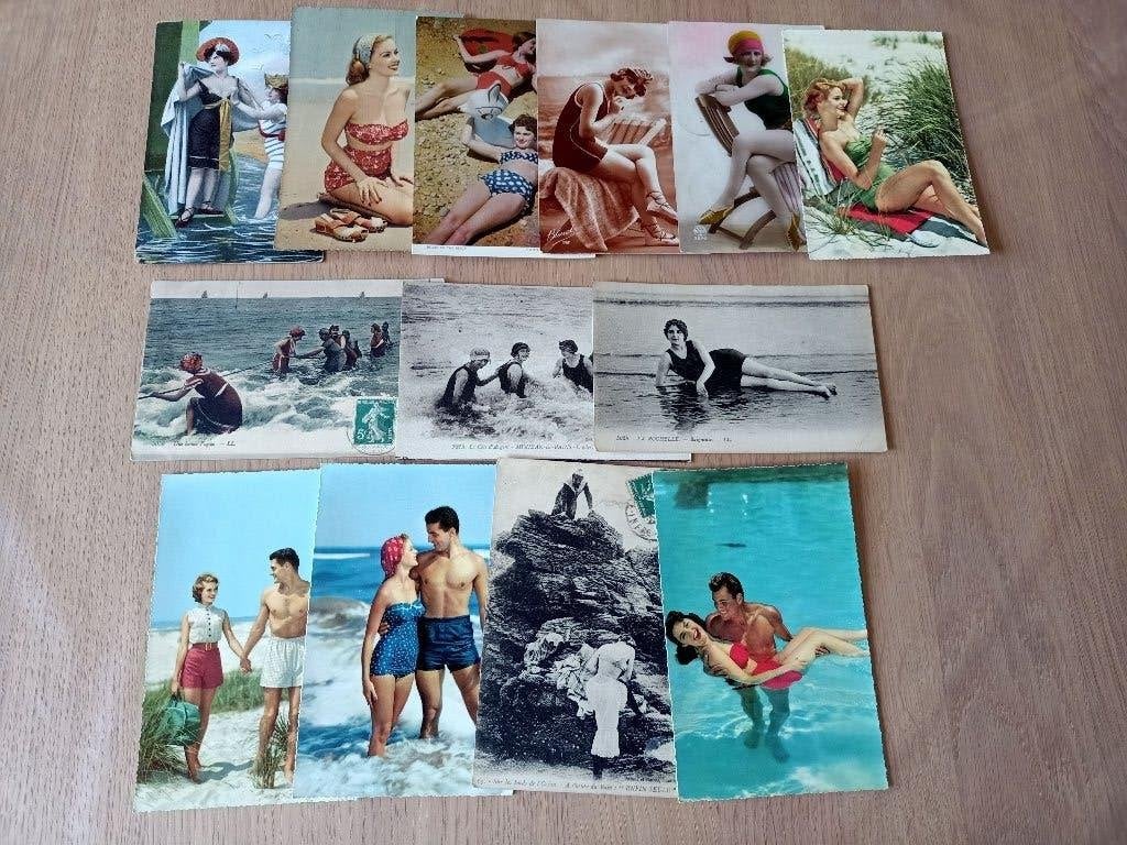 13 baadsters, Verzamelen, Postkaarten | Themakaarten, Ophalen of Verzenden