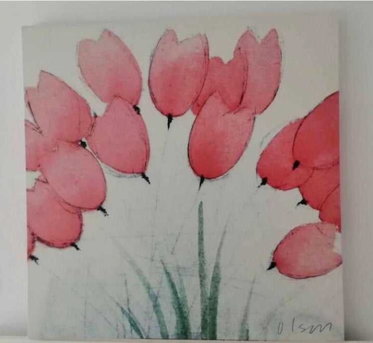 Schilderij tulpen, Ophalen