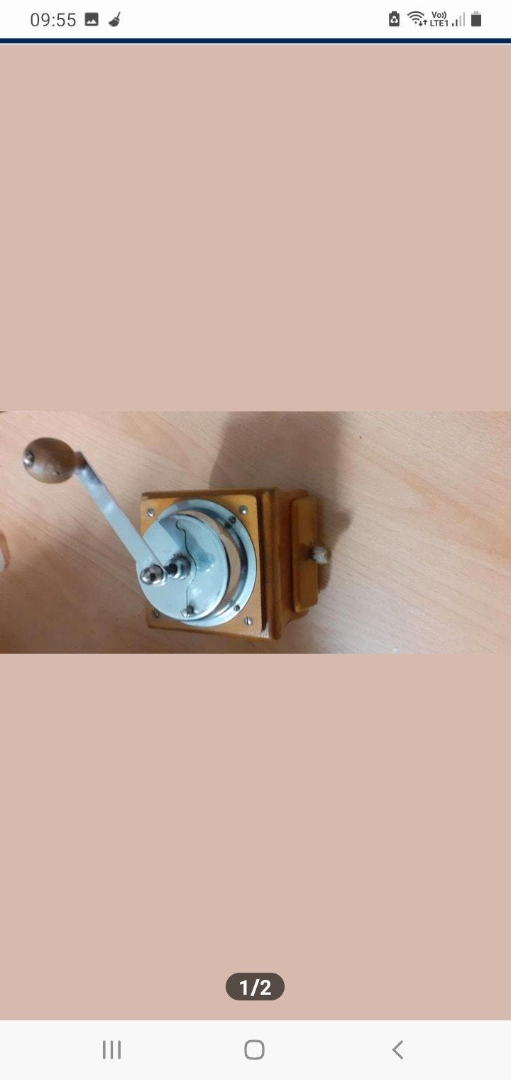 vintage koffiemolen, Ophalen