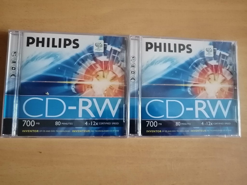 Nouveau Lot 2 CD-RW vierges réinscriptibles Philips 700 Mo, Informatique & Logiciels, Disques enregistrables, Neuf, Philips, Enlèvement ou Envoi
