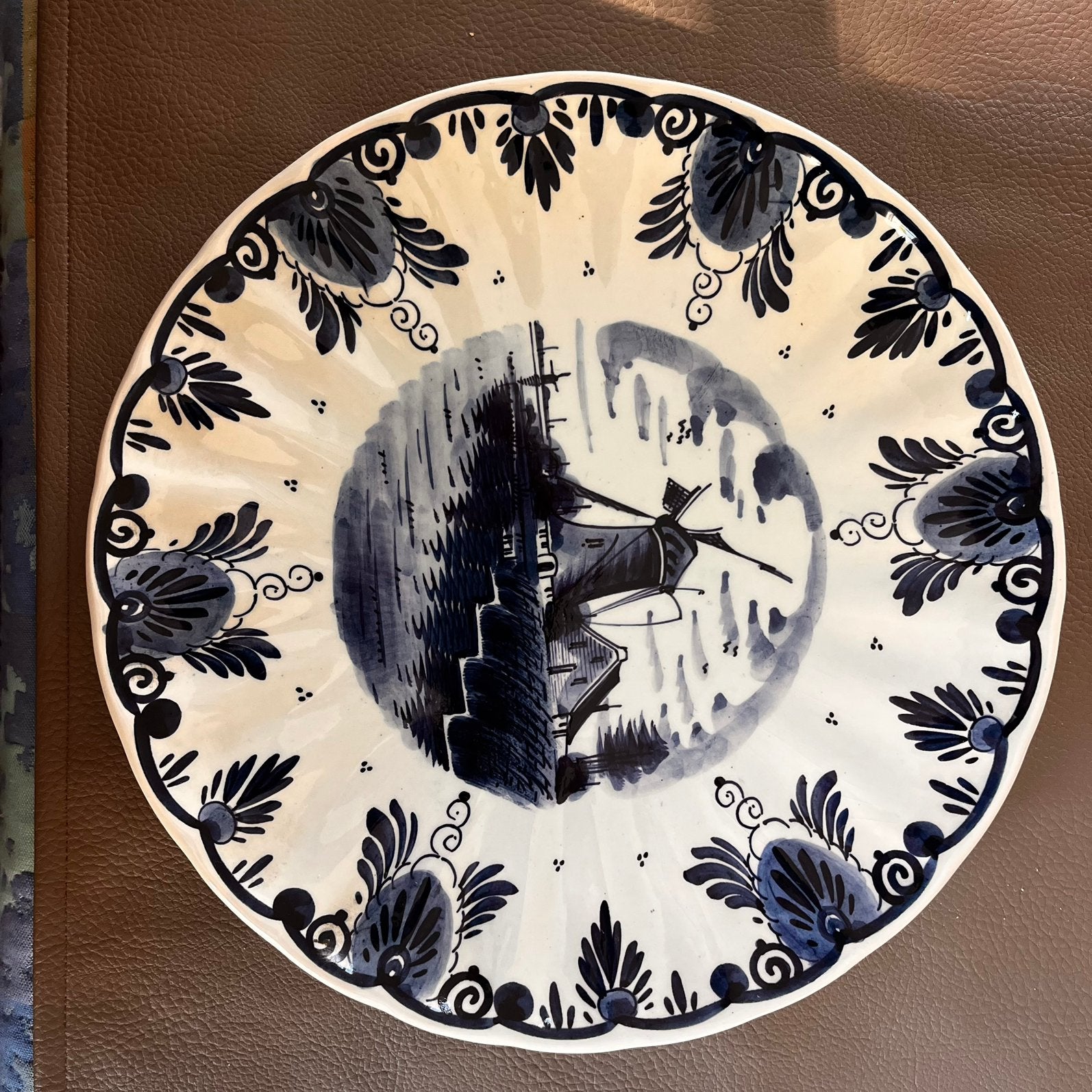 Intact wandbord Delfts blauw met diameter 24cm., Ophalen of Verzenden