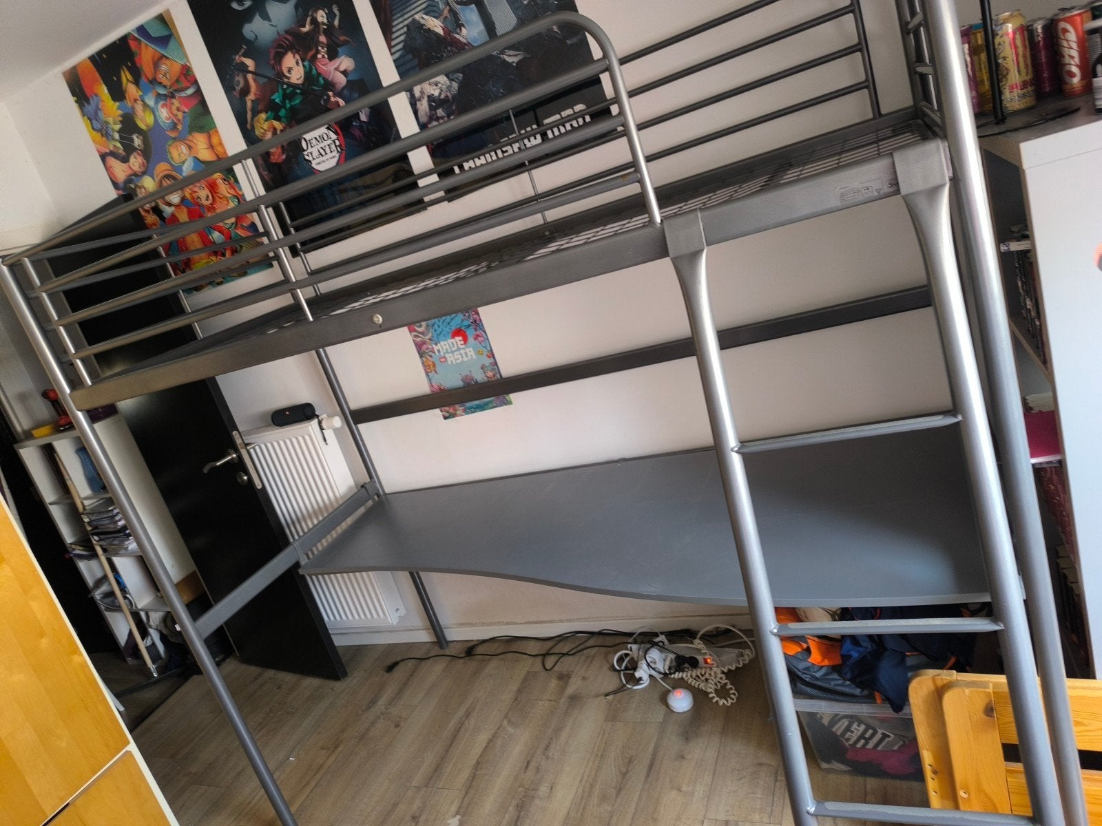 lit superposé+ bureau, Maison & Meubles, 90 cm, Enlèvement, Utilisé, 200 cm