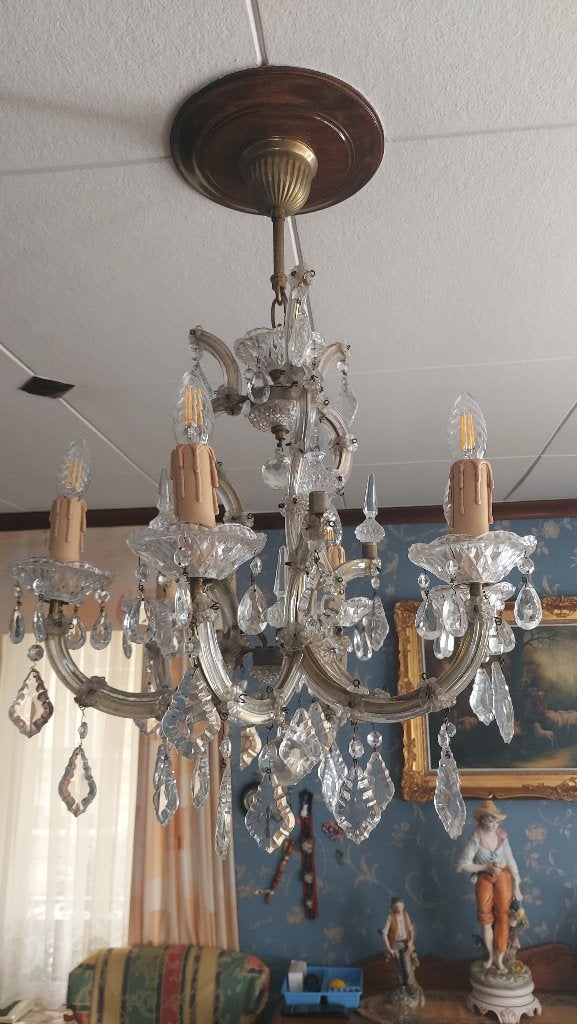 Kroonluster, Huis en Inrichting, Lampen | Kroonluchters, Ophalen, Gebruikt, Glas