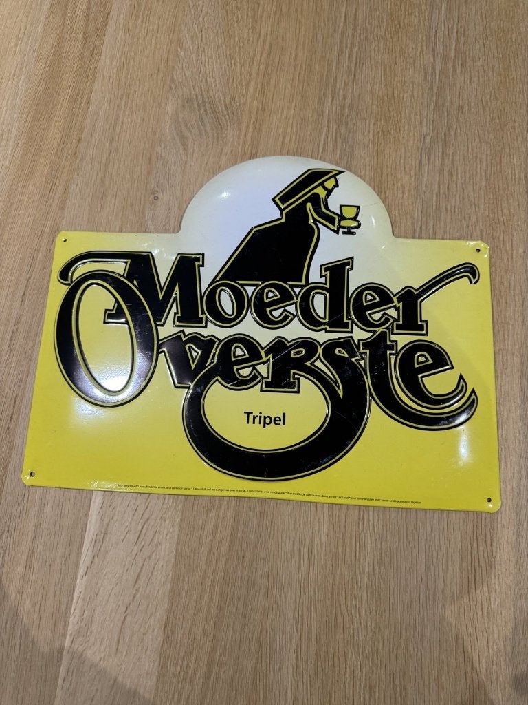 Moeder Overste Tripel metalen reclamebord, Verzamelen, Ophalen, Gebruikt