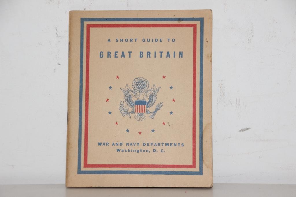 US WW2 "A Short Guide to Great Britain" 1943, Collections, Envoi, Armée de terre, Livre ou Revue