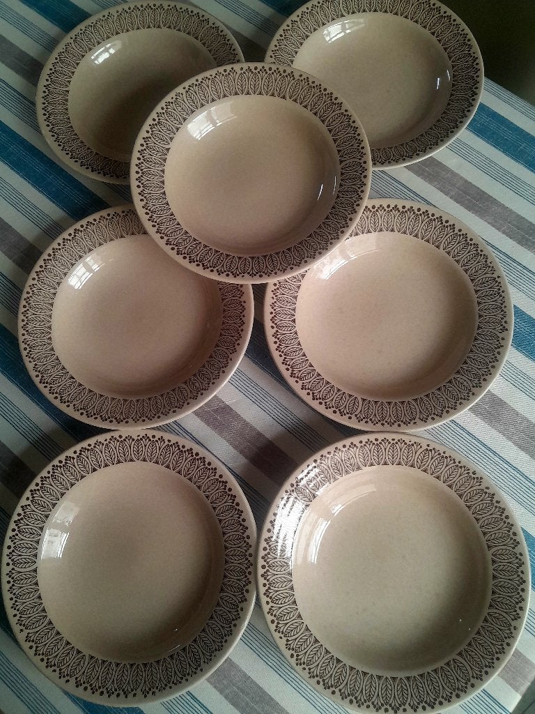 Boch Vintage 7 Assiettes creuses ( 23,5 cm) Année 70' BE, Enlèvement