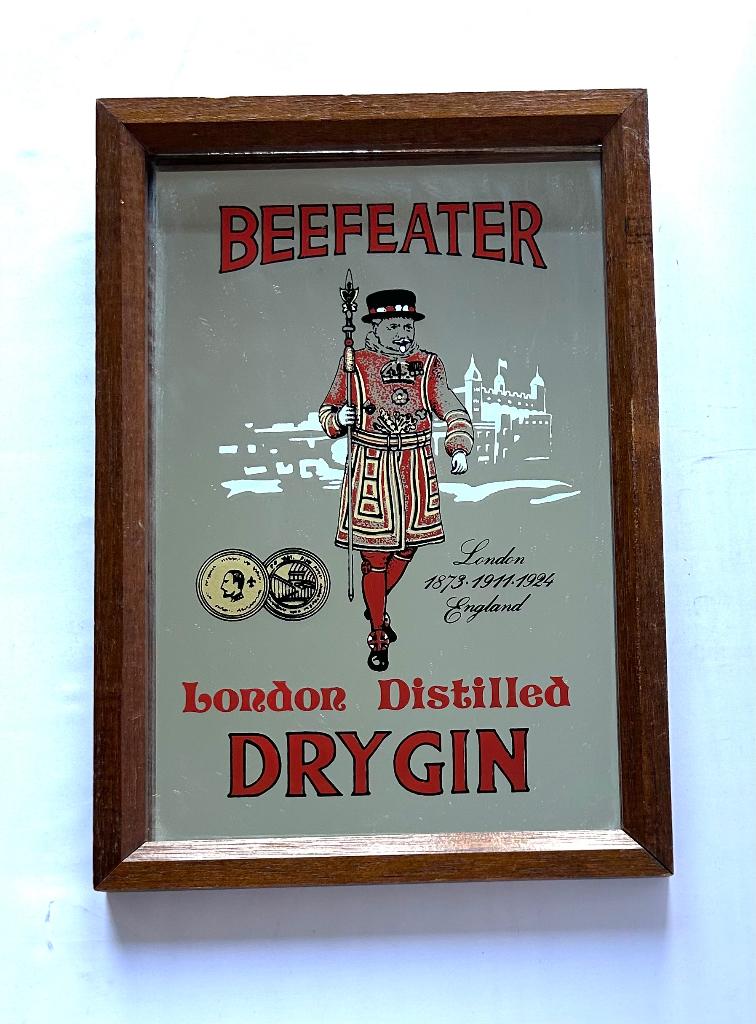 oude reclamespiegel - Beefeater gin, Verzamelen, Ophalen of Verzenden