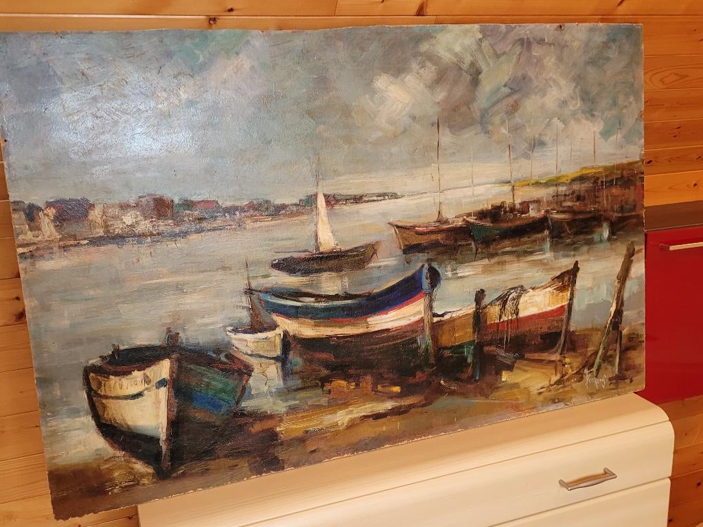 Peinture marine sur bois - barques de pêcheurs, Enlèvement