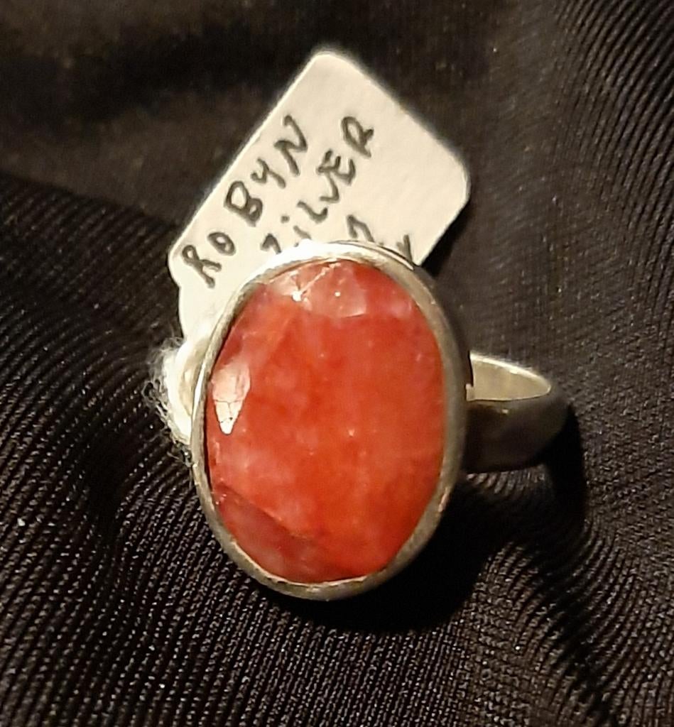 Zilveren ring 925 met robijn, Ophalen