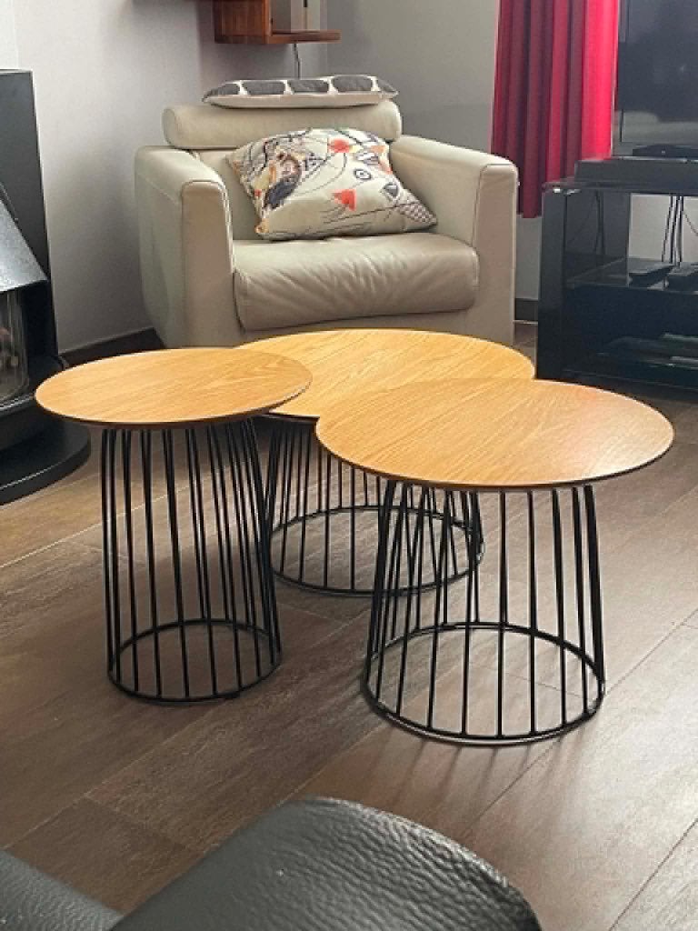 lot de 3 tables basses de salon, Maison & Meubles, Tables | Tables de salon, Rond, Métal, Contemporain, Enlèvement