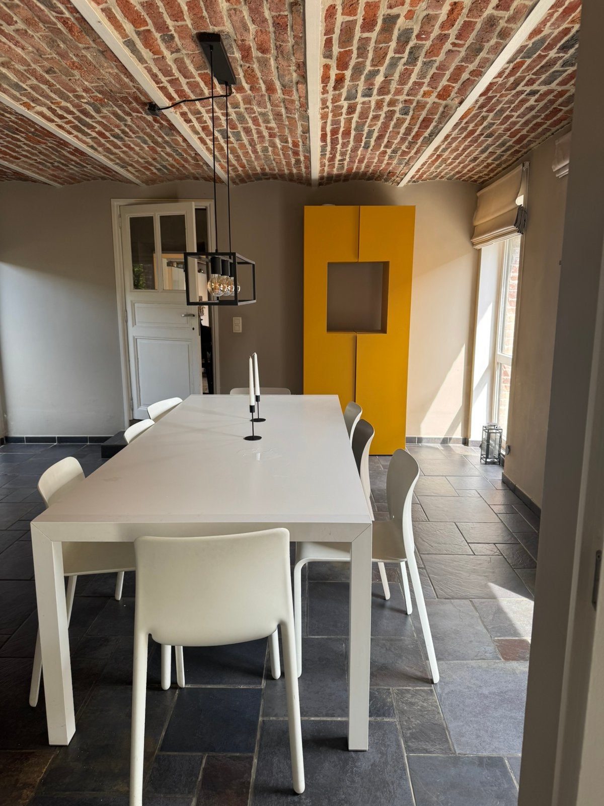 Volledige eetplaats Minottiitalia wit okergeel, Avec porte(s), 150 à 200 cm, Synthétique, Utilisé