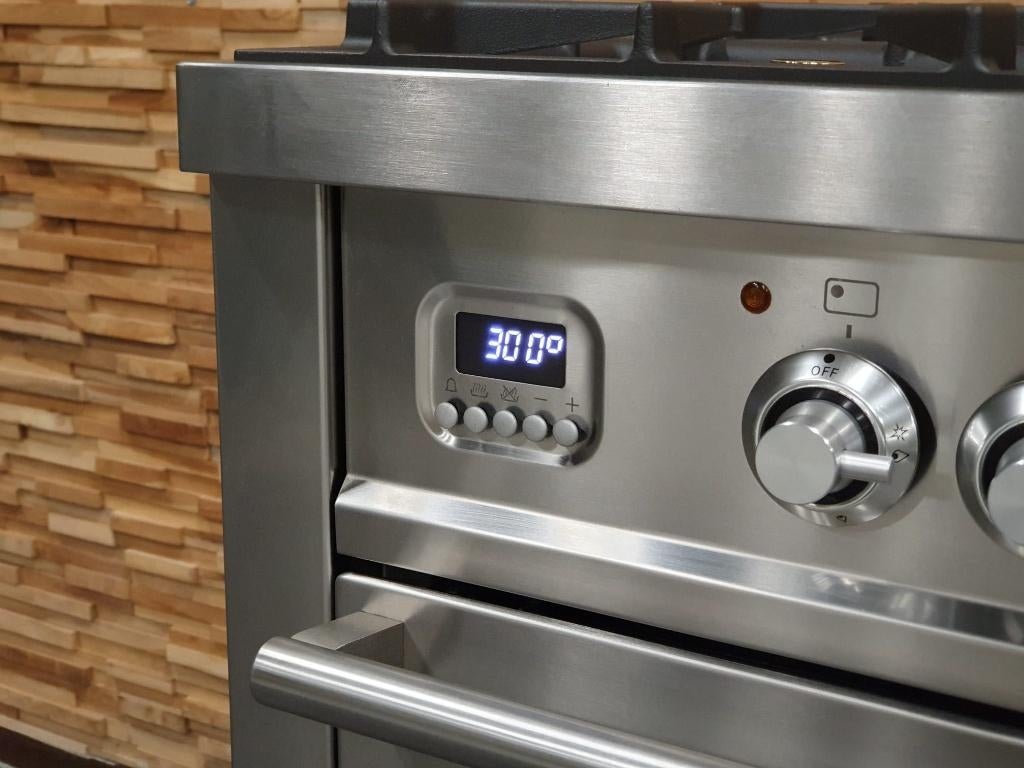 🔥Luxe Boretti Fornuis 70cm RVS 300 graden oven 4 pitten, Ophalen, 60 cm of meer, 4 kookzones, Zo goed als nieuw