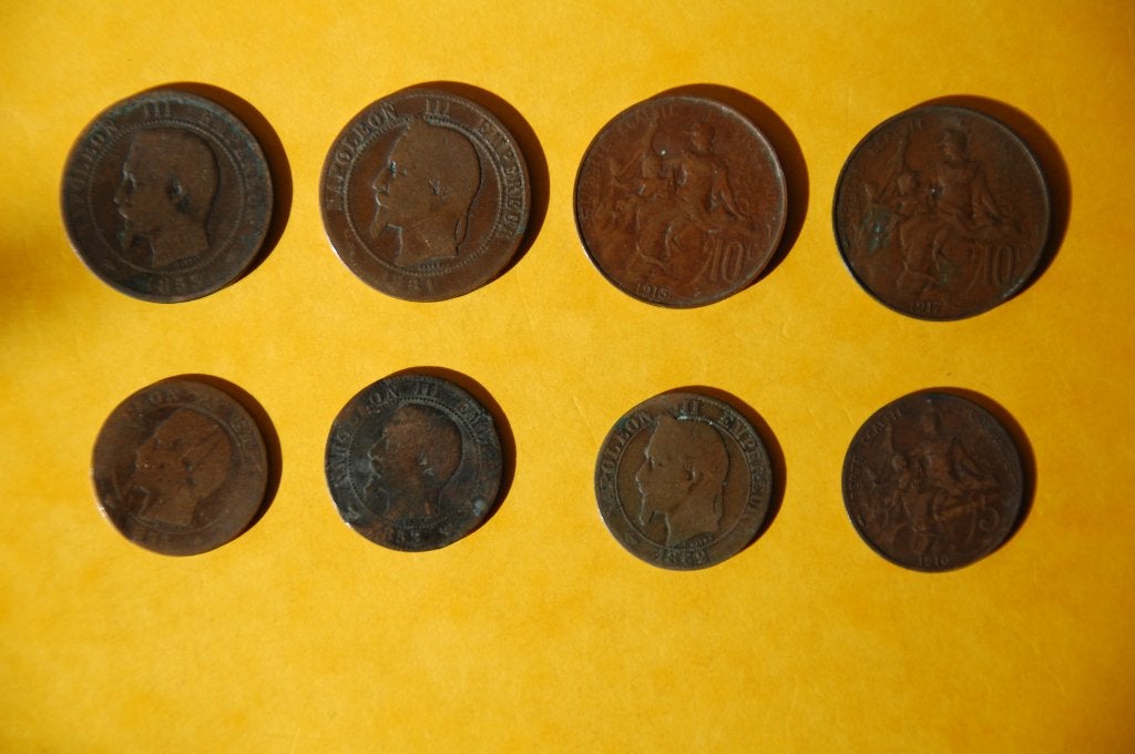 10 centimes 1853/61/1915/17 en 5 centimes 1853/55/62/1916, Verzenden, Frankrijk, Setje