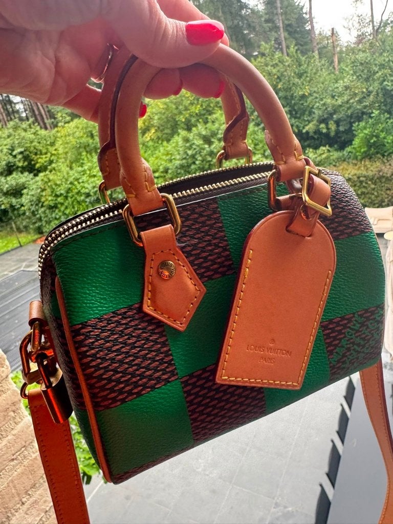 Louis Vuitton Speedy 18 Bandoulière Damier Pop Green, Ophalen, Zo goed als nieuw, Overige kleuren, Schoudertasje