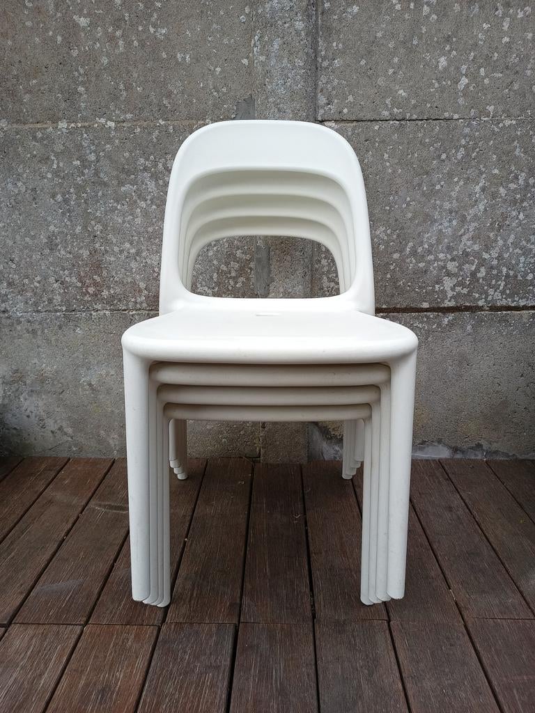 4 stoelen Ikea model Urban, Tuin en Terras, Tuinstoelen, Gebruikt, Kunststof, Stapelbaar, Ophalen