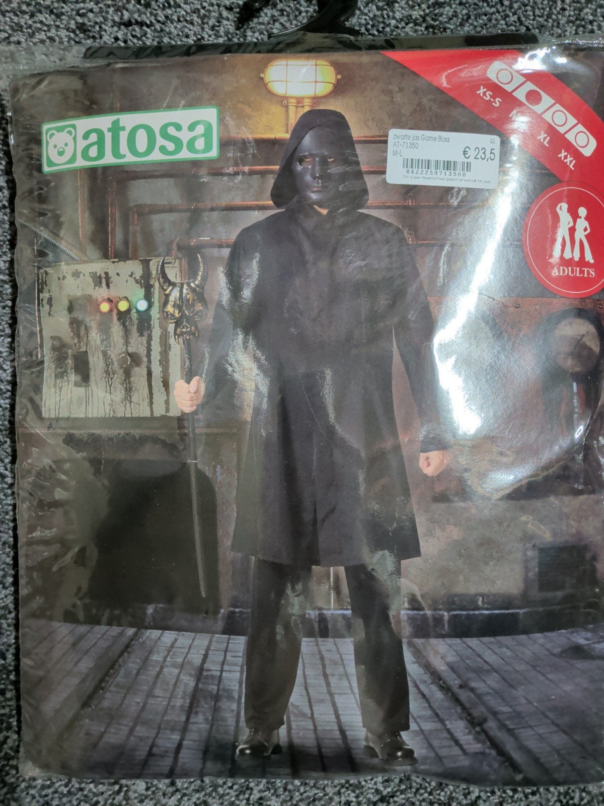 Halloween Zwarte jas Game Boss, Enlèvement ou Envoi, Comme neuf, Atosa, Taille 48/50 (M)