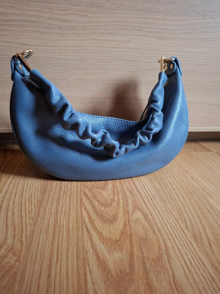 Blauwgrijze handtas, Bijoux, Sacs & Beauté, Autres marques, Cuir, Autres couleurs, Comme neuf