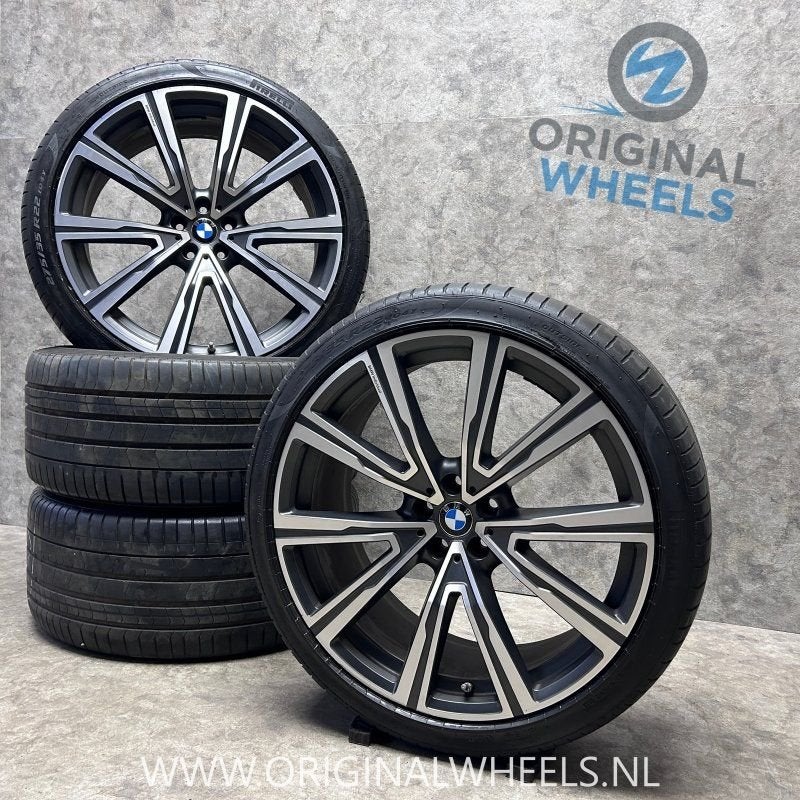 22 inch originele velgen + zomerbanden BMW X5 X6 G05 G06 746, Pneus et Jantes, -, Autres dimensions, Utilisé