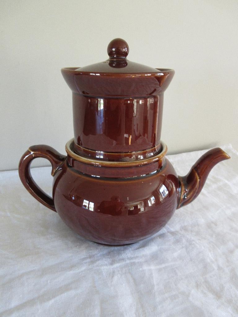 Vintage oude koffiepot met filter V&B Villeroy & Boch bruin, Ophalen