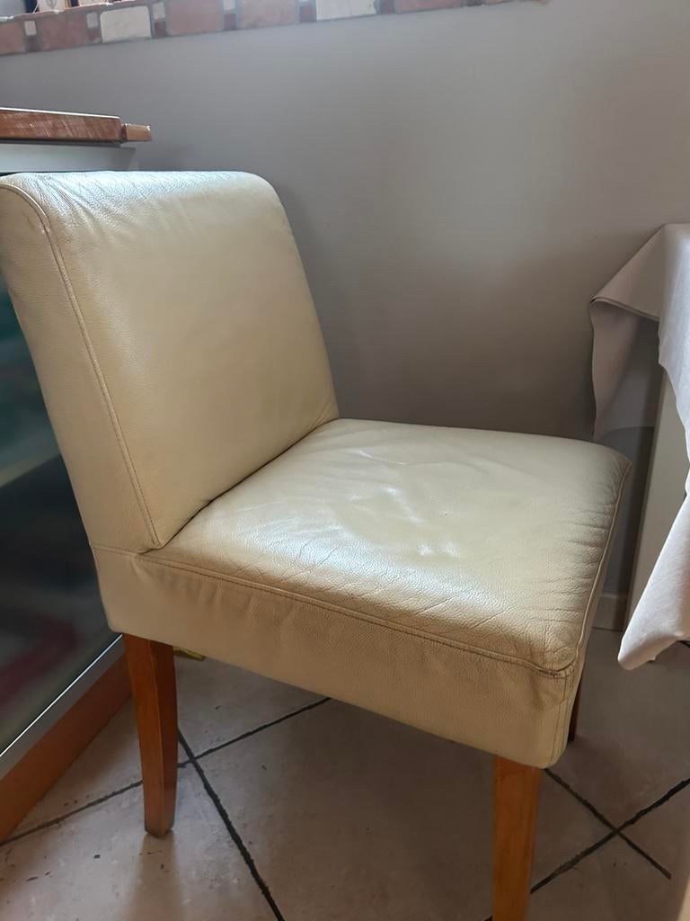 Lederen stoel, Huis en Inrichting, Stoelen, Ophalen, Gebruikt, Overige kleuren, Leer