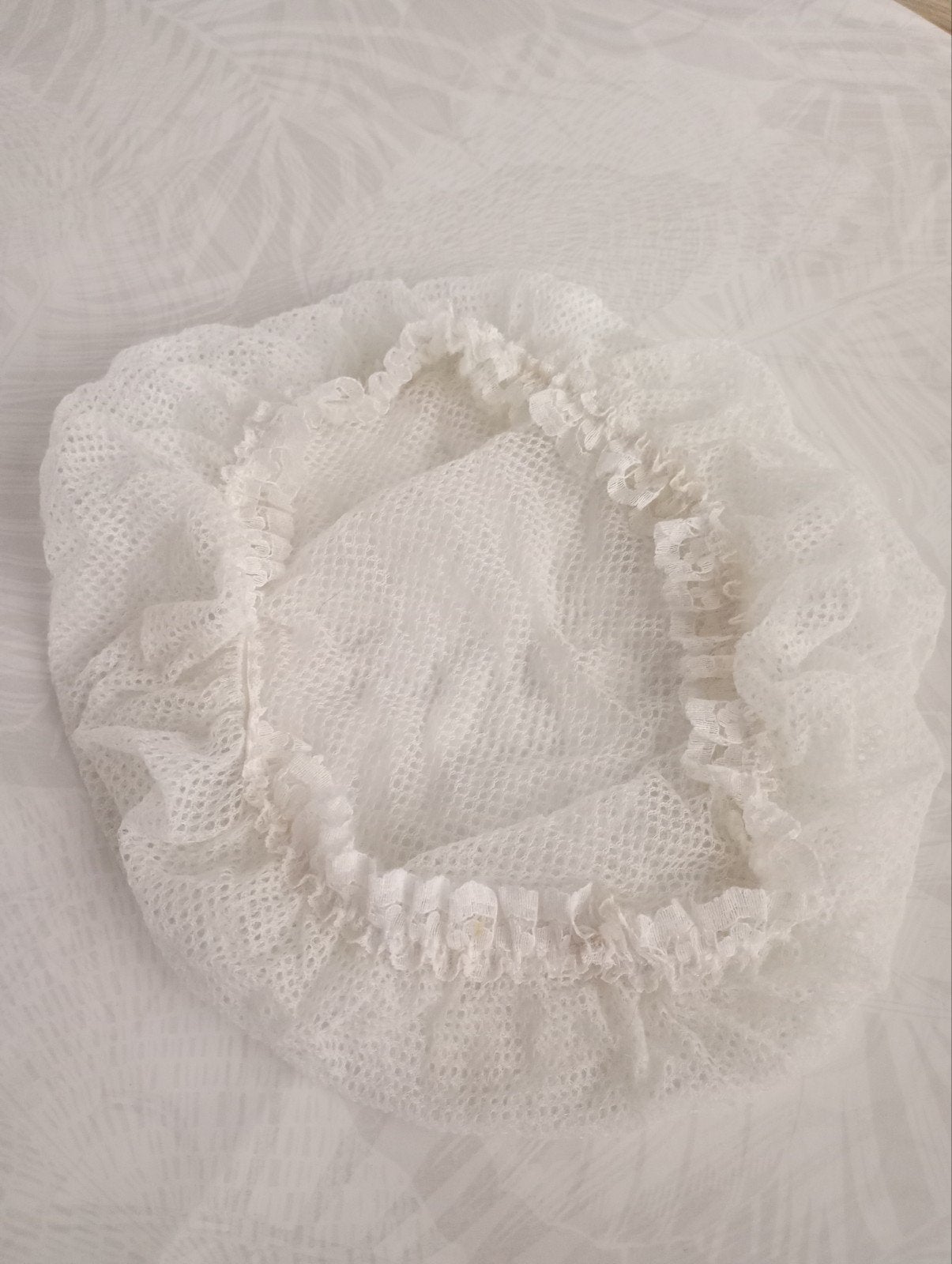 Bonnet de mise en plis vintage élastique en résille blanche, Enlèvement ou Envoi