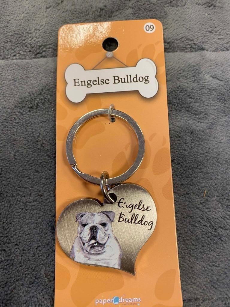 Luxe sleutelhangers van Engelse bulldog, Ophalen of Verzenden, Nieuw