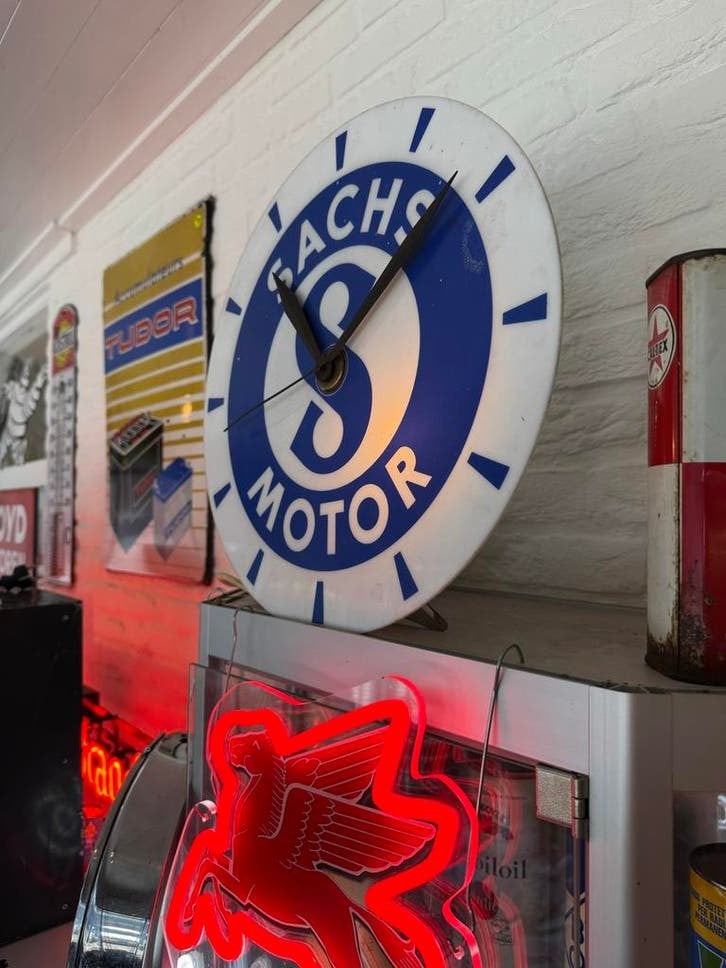 Vintage Sachs Motor Lichtreclame Klok