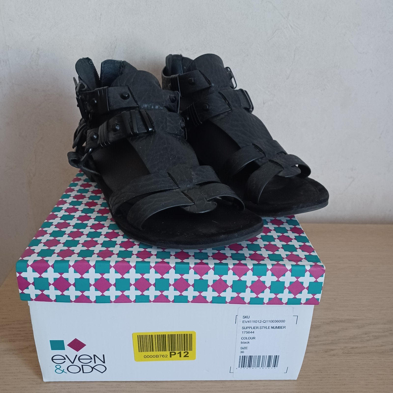 Sandalen Even&Odd maat 36, Kleding | Dames, Zwart, Zo goed als nieuw, Even&odd, Sandalen of Muiltjes