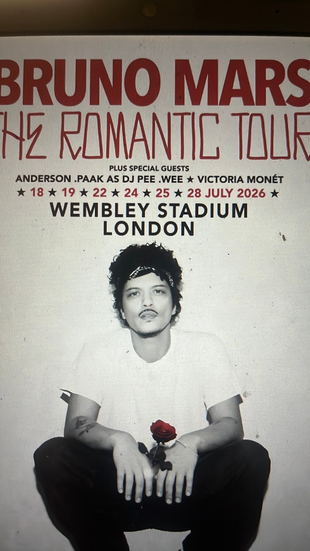 3 tickets Bruno Mars London July 22, Tickets & Billets, Concerts | Pop, Mars