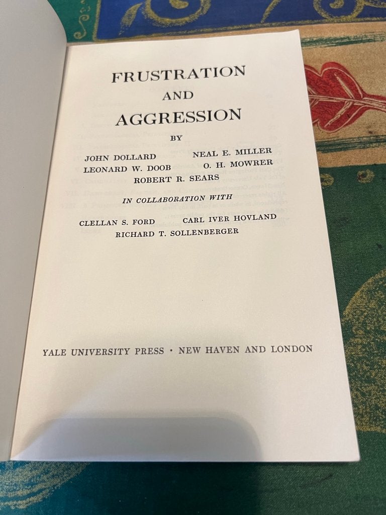 Frustration et agressivité : Dollard/Doob/Miller, Livres, Psychologie, Enlèvement ou Envoi, Utilisé, Autres sujets/thèmes, John Dollard  /   Neal E. Miller