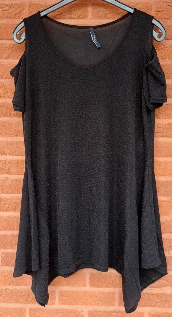 Zwart tuniek met glinsteringen Paprika L 46-48, Zwart, Maat 42/44 (L), Ophalen of Verzenden, Zo goed als nieuw