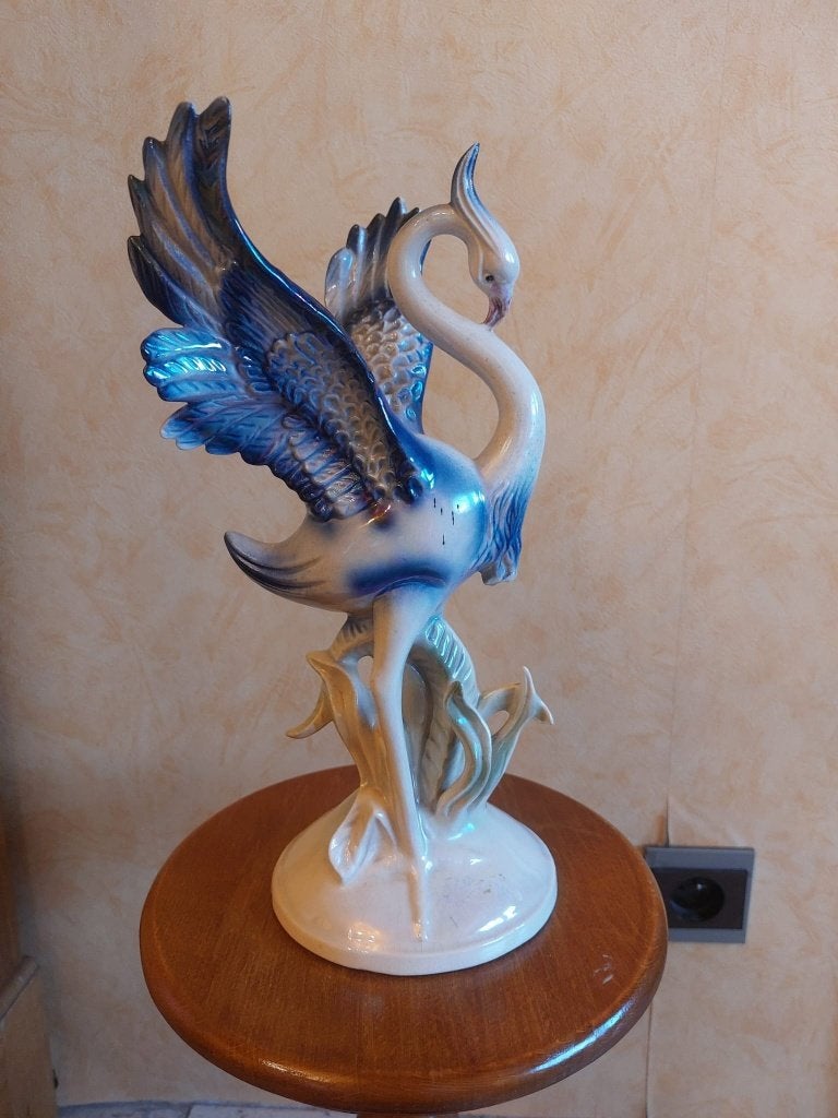 Keramieken beeld vintage kraanvogel - Jema Holland, Ophalen