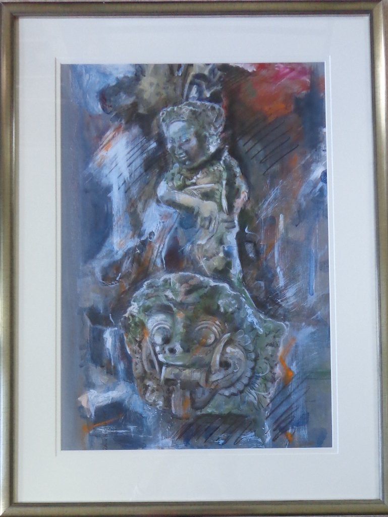 LOUIS NAGELKERKE / BEELDENGROEP / OLIEVERF / 104x78cm/ KADER, Antiek en Kunst, Kunst | Schilderijen | Modern, Ophalen, Glas, Gesigneerd