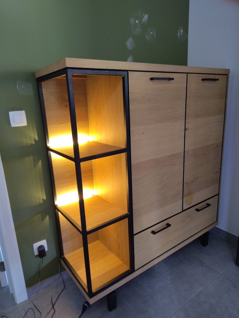 Kast Henders & Hazel Highboard Richfield Naturel, Ophalen, Gebruikt, 100 tot 150 cm, 25 tot 50 cm