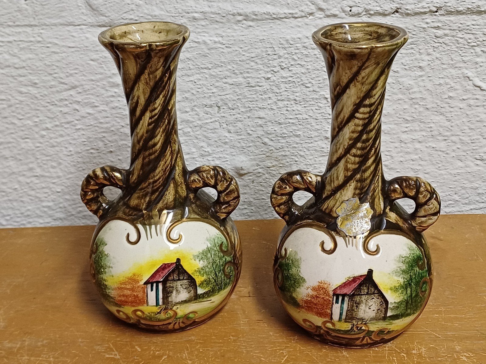 2 vaasjes H.Bequet, Maison & Meubles, Accessoires pour la Maison | Vases, Enlèvement ou Envoi, Autres couleurs, Comme neuf, Pierre/céramique