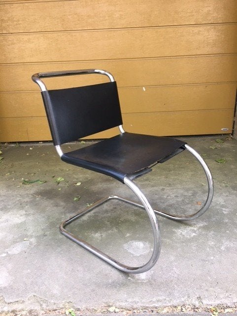 Mies van der Rohe MR10 design stoel Bauhaus, Huis en Inrichting, Stoelen, Ophalen, Bauhaus modernisme, Zwart, Zo goed als nieuw
